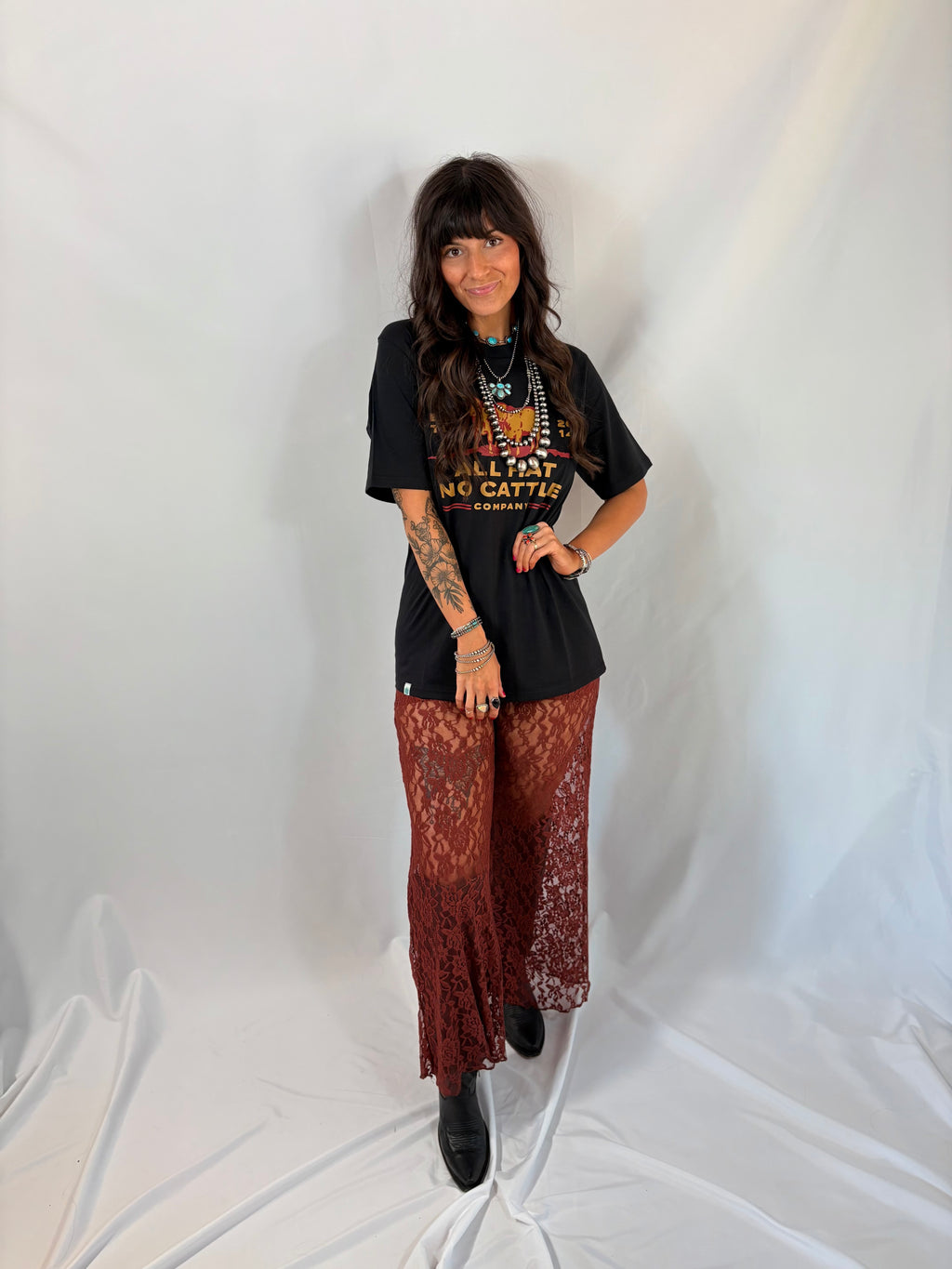 Outlaw Woman Burnt Sienna Lace Pants