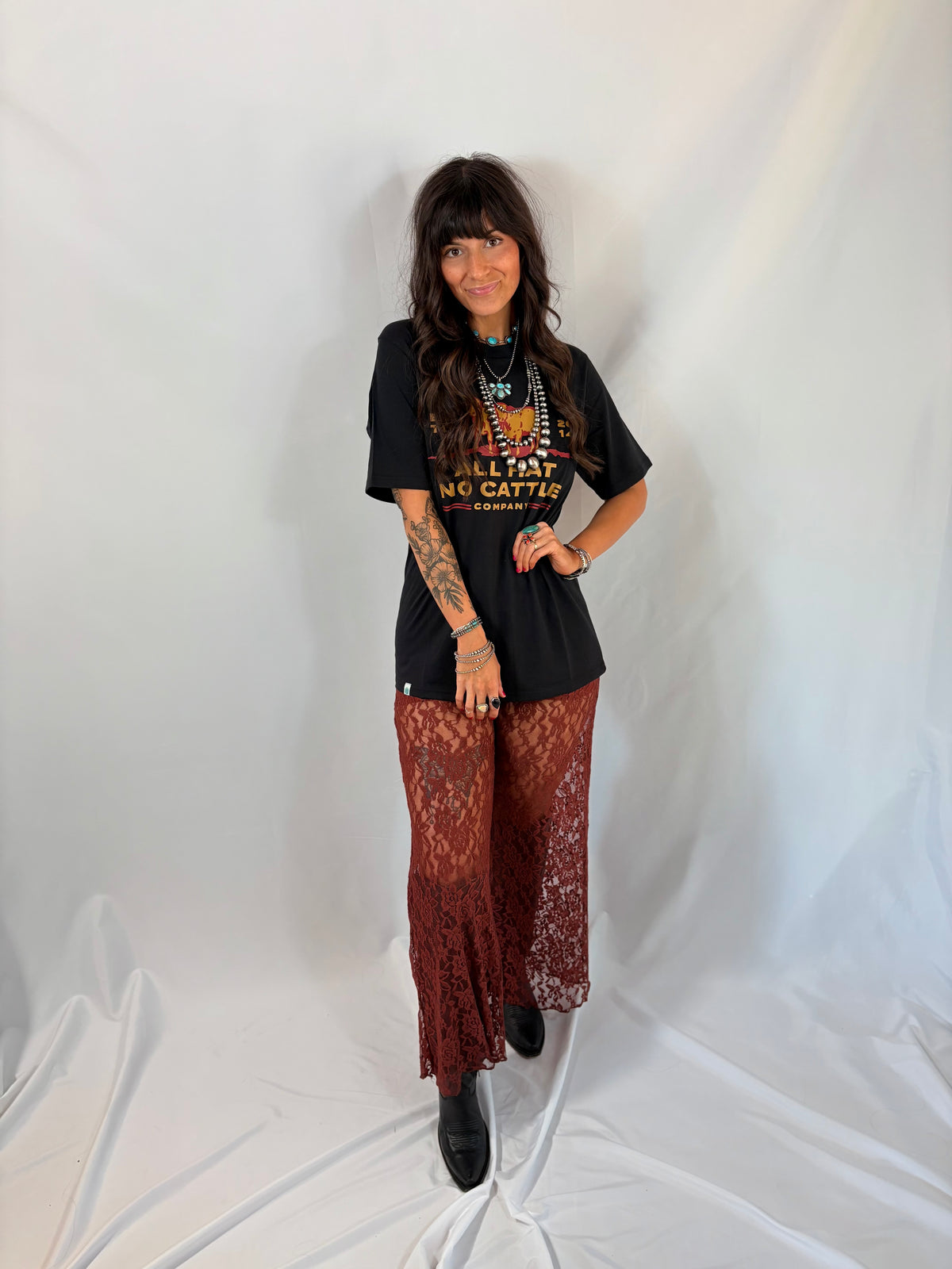 Outlaw Woman Burnt Sienna Lace Pants