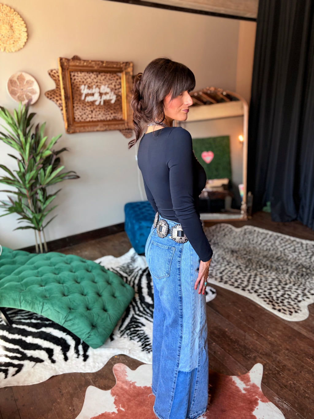KanCan Split Decision Wide Leg Denim