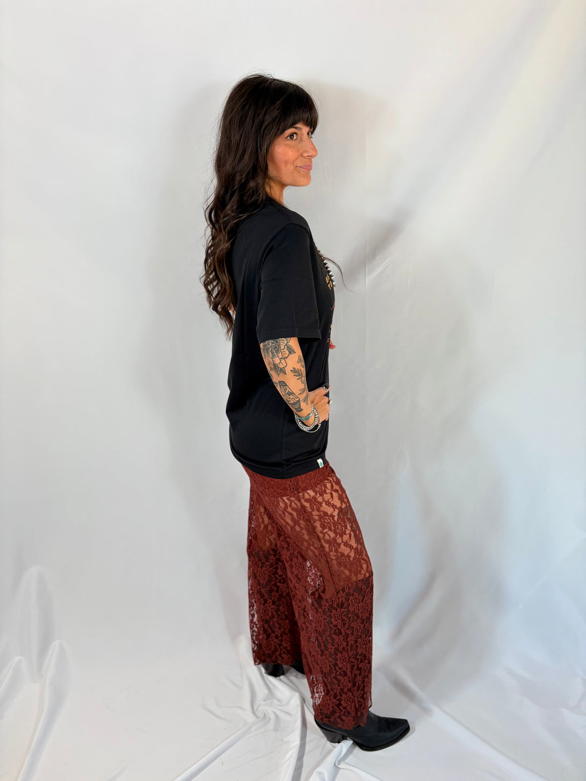 Outlaw Woman Burnt Sienna Lace Pants