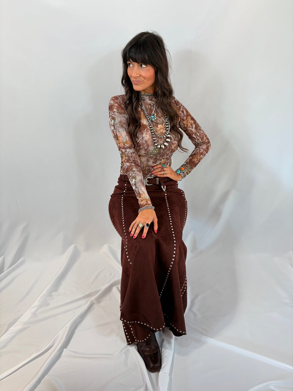 Jessi Suede Maxi Skirt