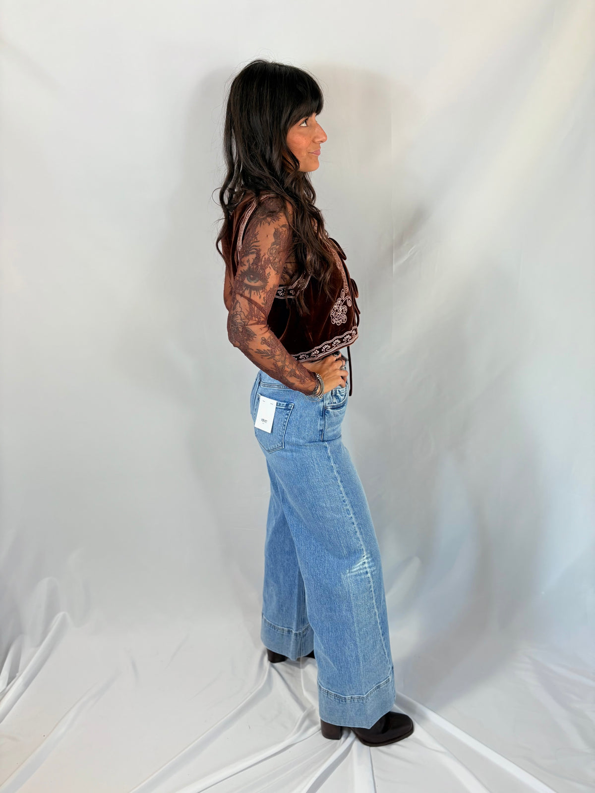 Vervet Lucky Buckle Extra Wide Leg Denim