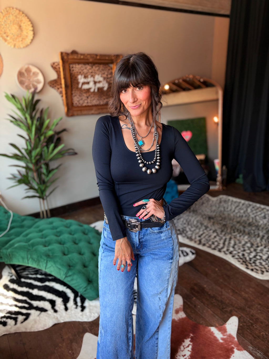 KanCan Split Decision Wide Leg Denim