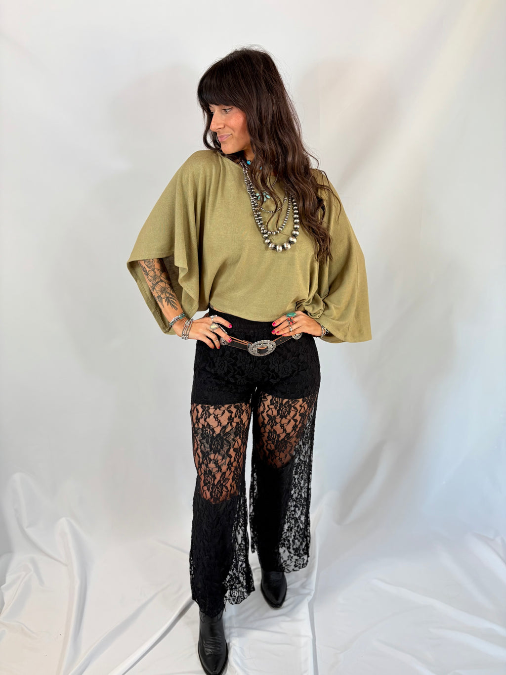 Outlaw Woman Black Lace Pants