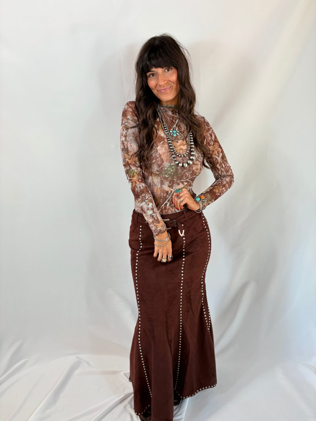 Jessi Suede Maxi Skirt