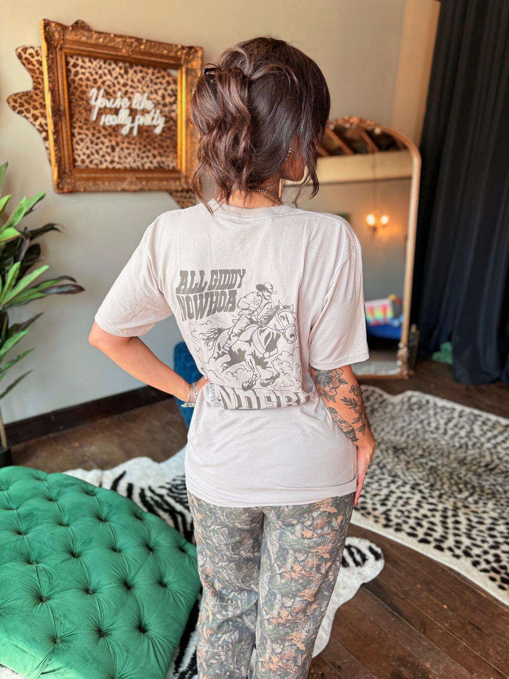All Giddy No Whoa Tee in Sand