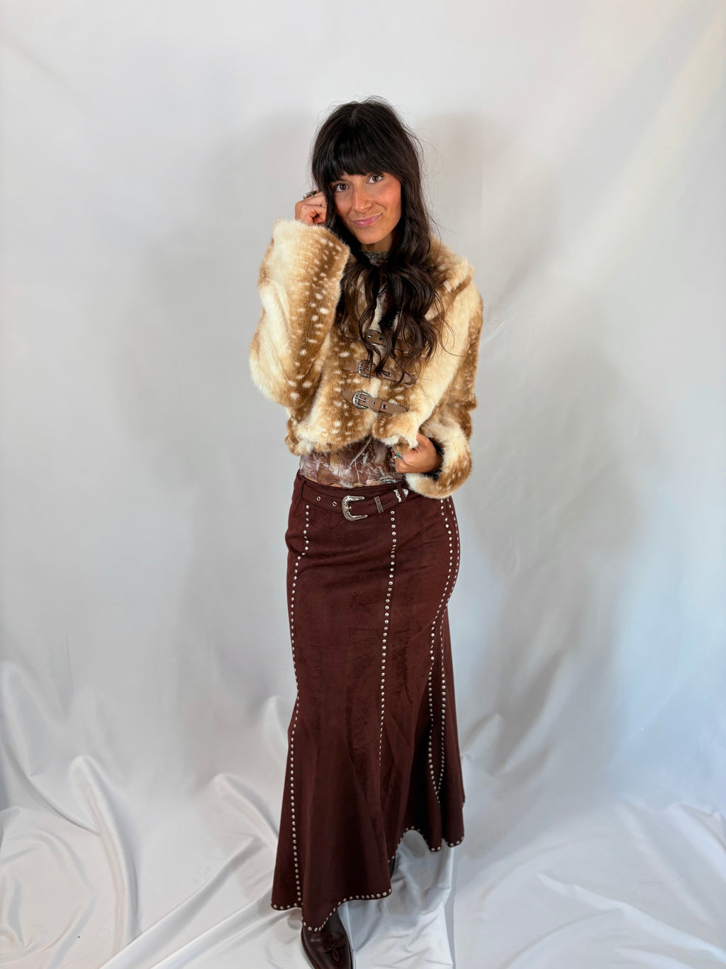 Jessi Suede Maxi Skirt