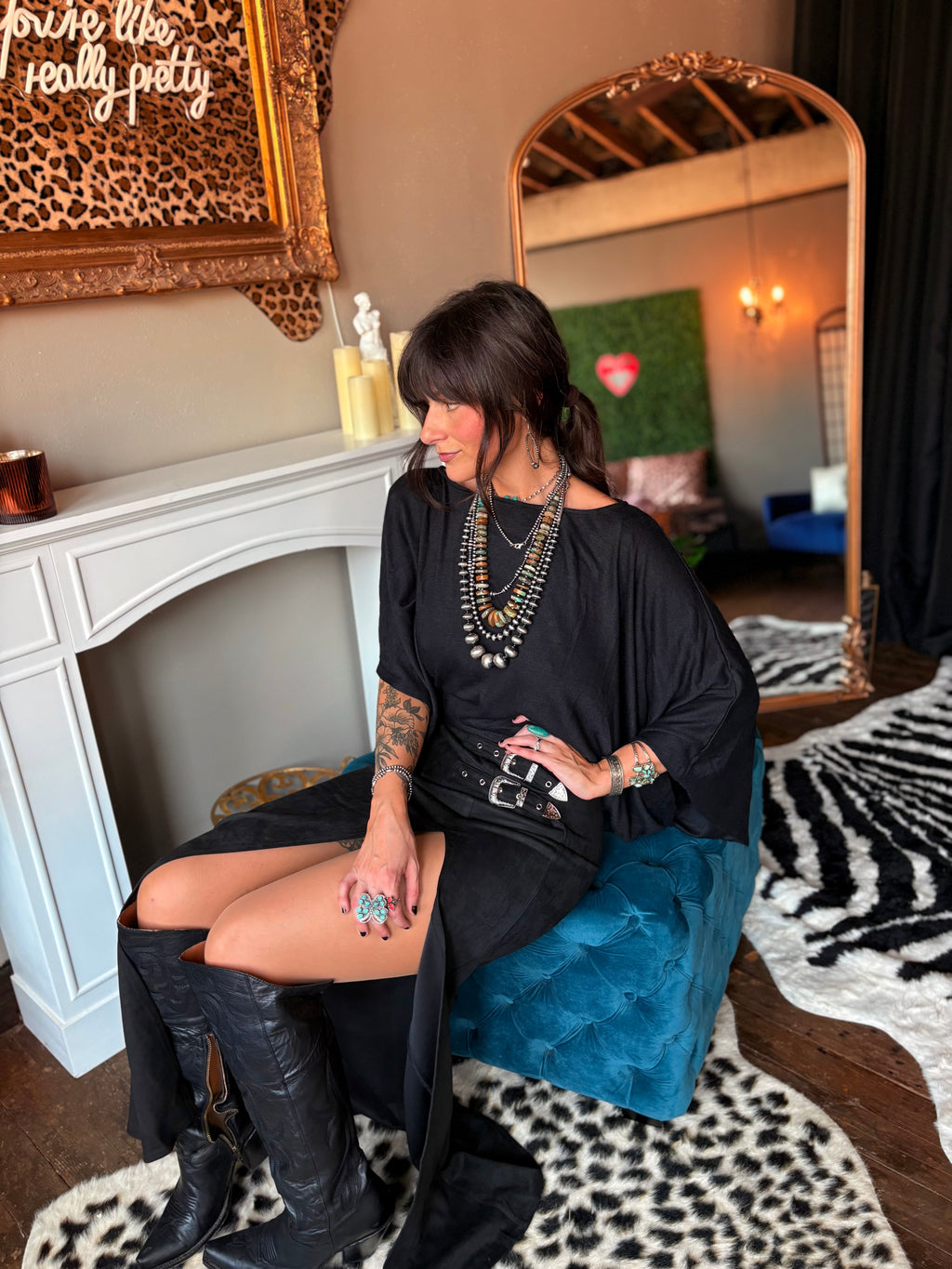 Asymmetrical Off The Shoulder Top in Black