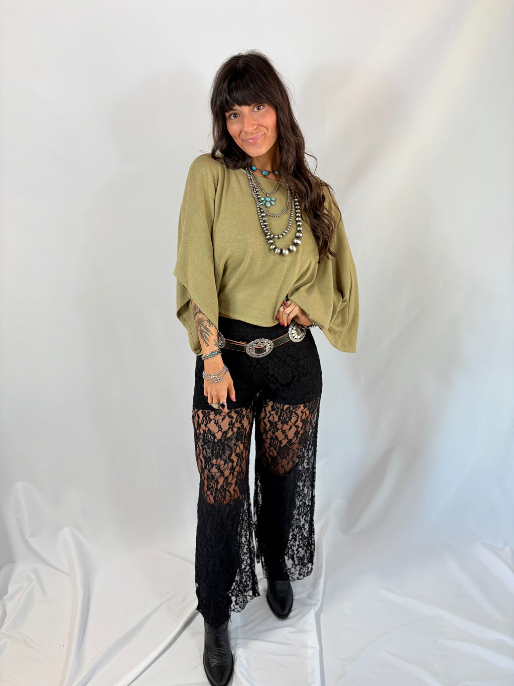 Outlaw Woman Black Lace Pants