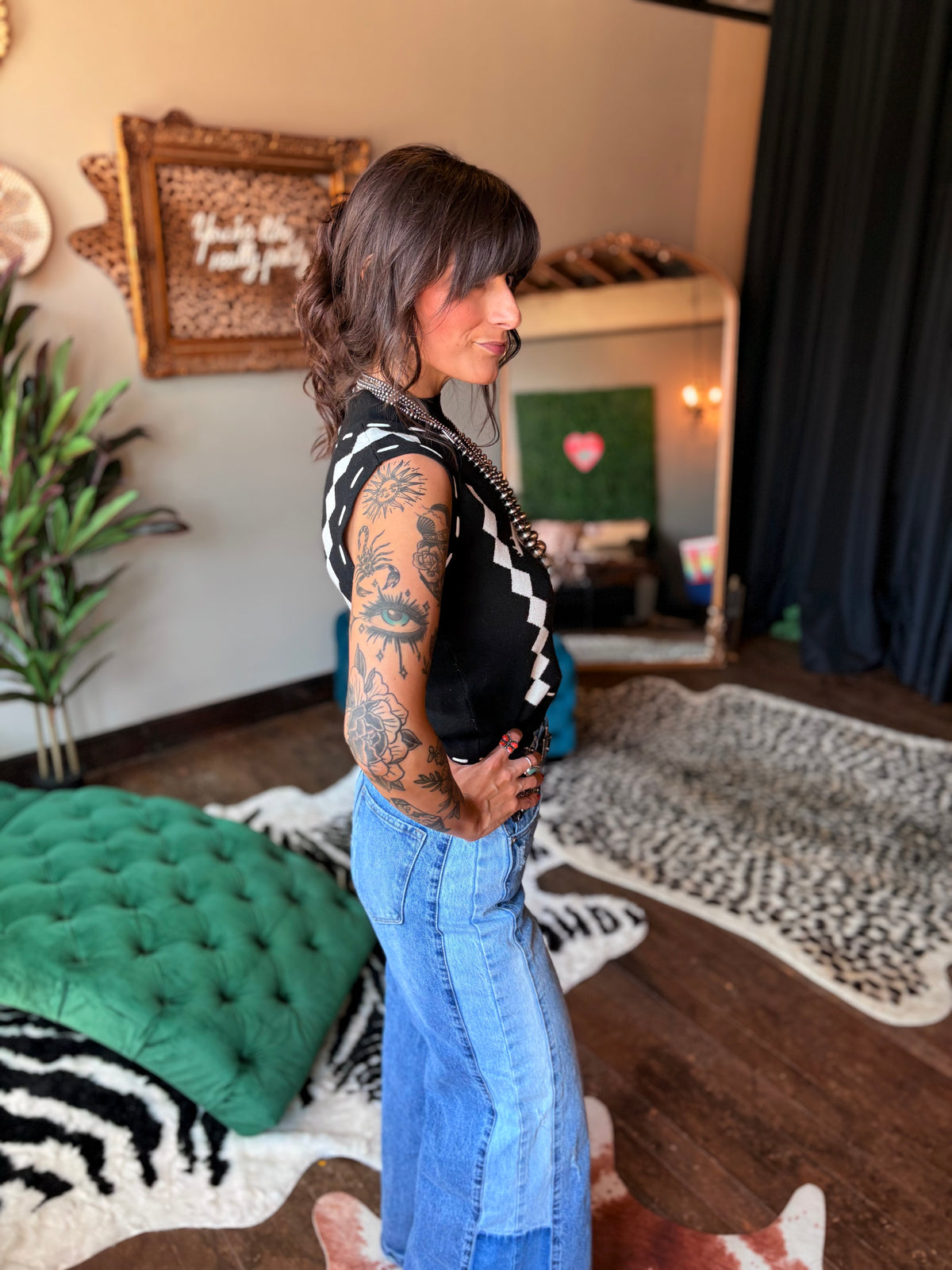Horsin’ Around Sleeveless Sweater Top
