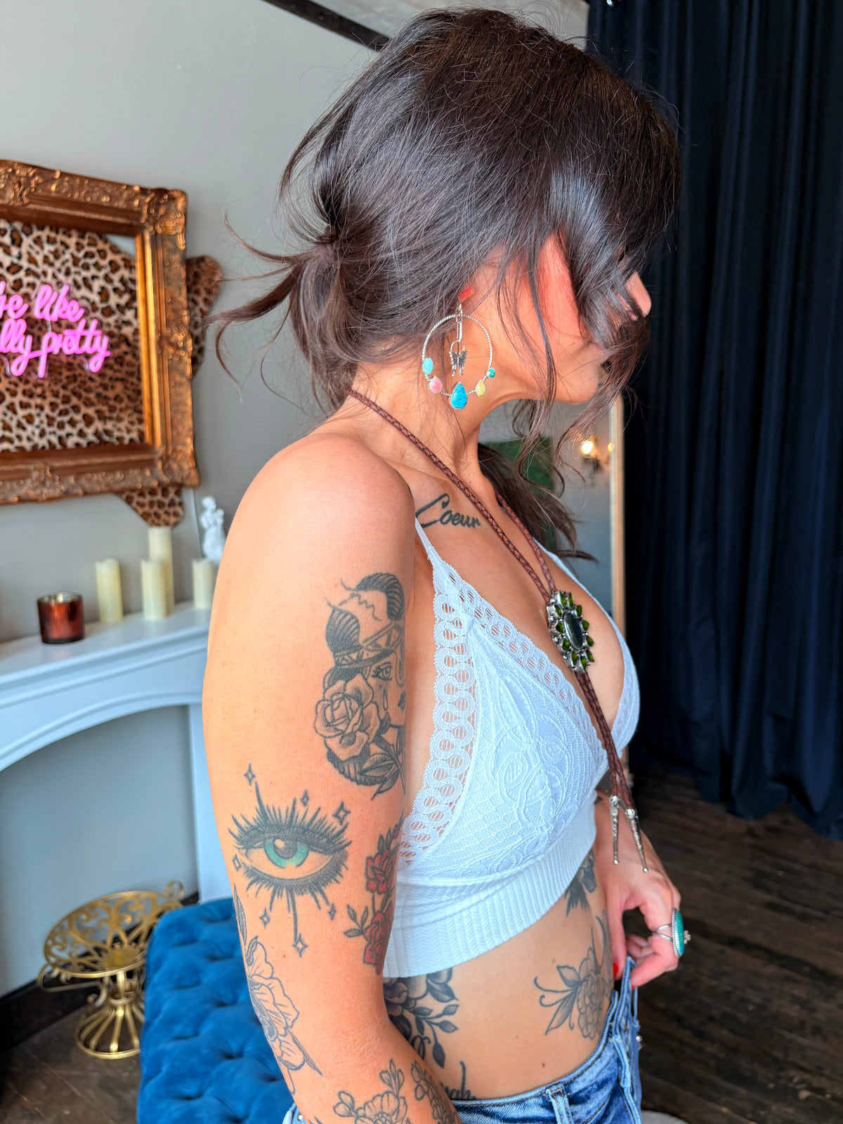 White Lace Seamless Bralette