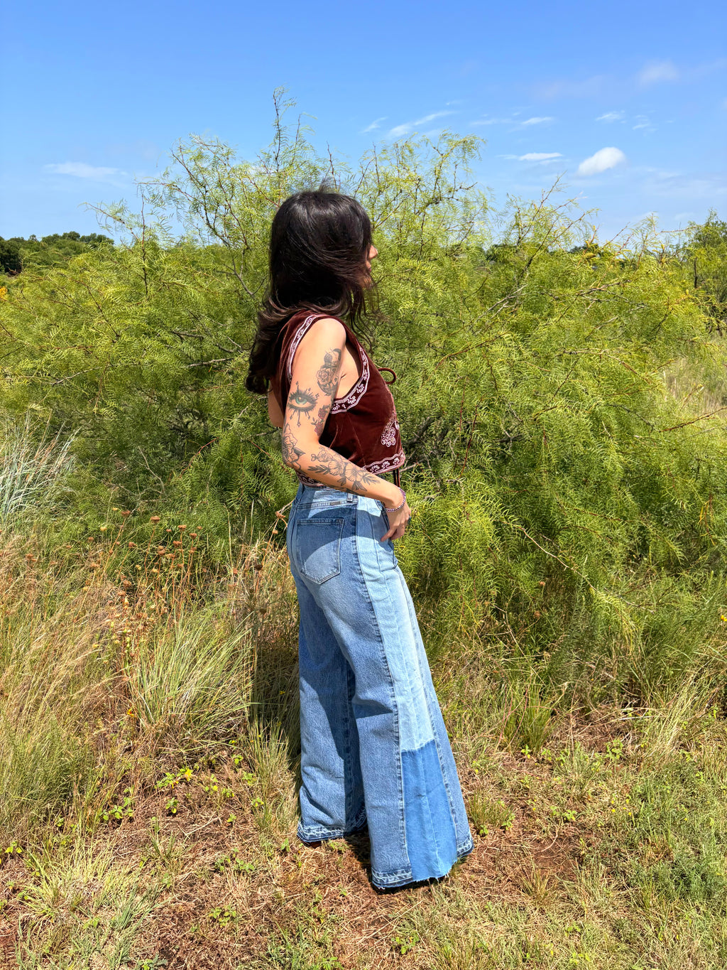 KanCan Split Decision Wide Leg Denim