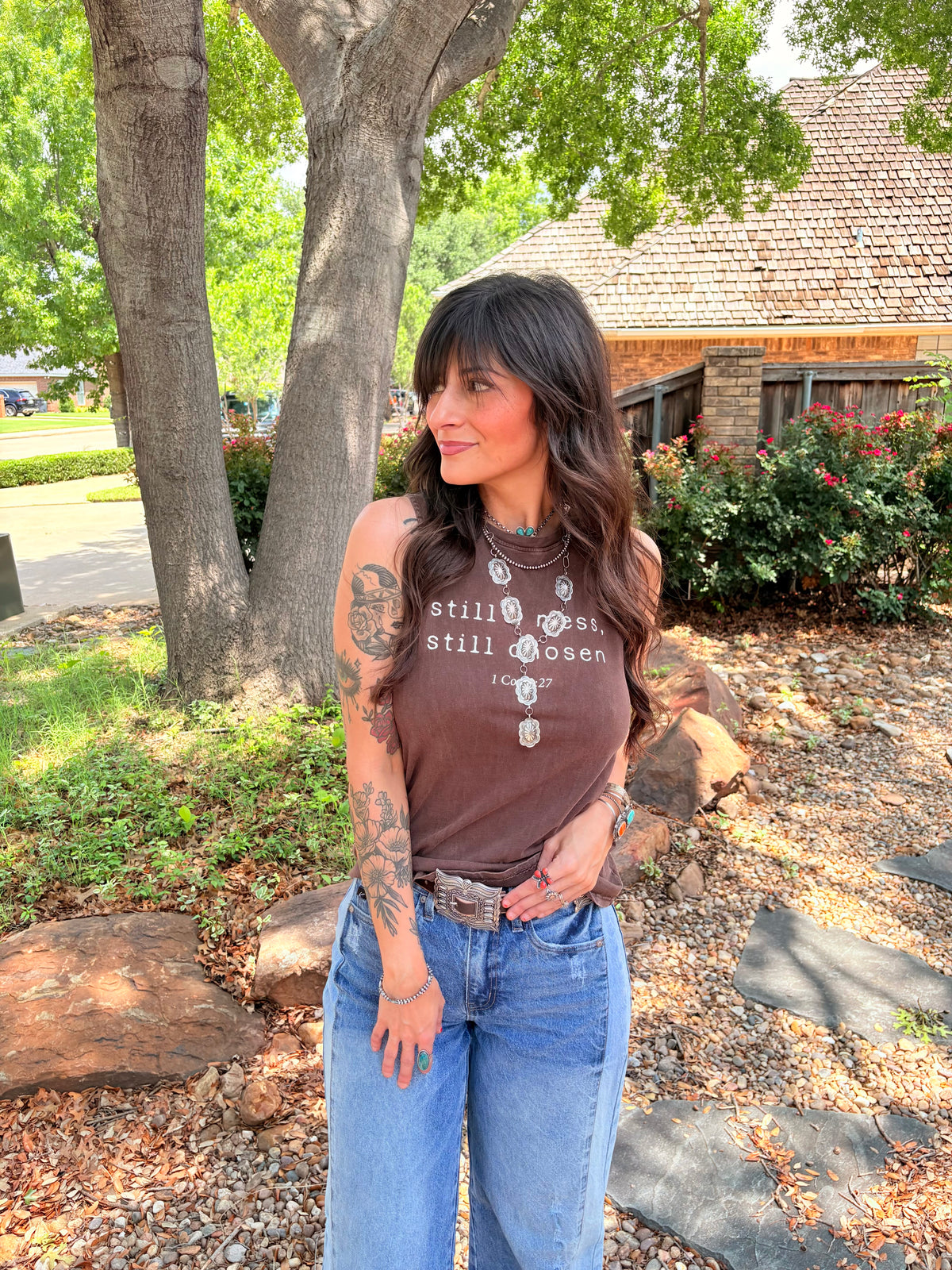 Brown Leather Concho Belt