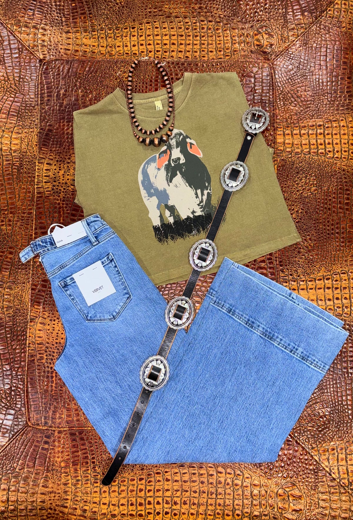 Black Leather Concho Belt