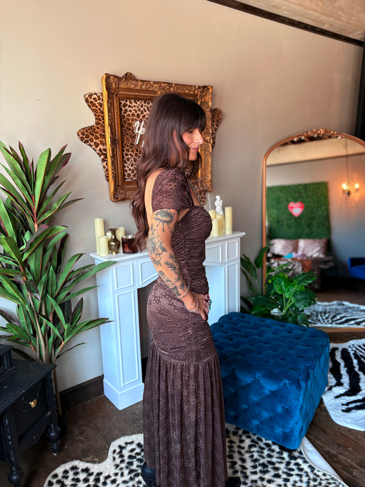 The Emmylou Dress in Brown