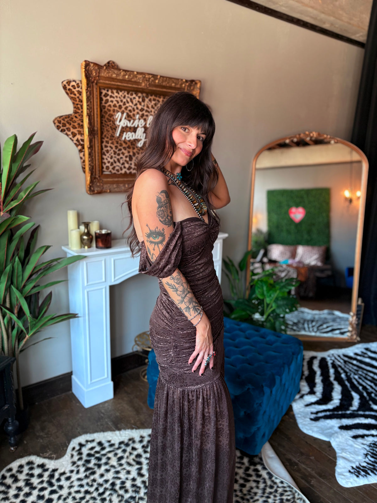 The Emmylou Dress in Brown