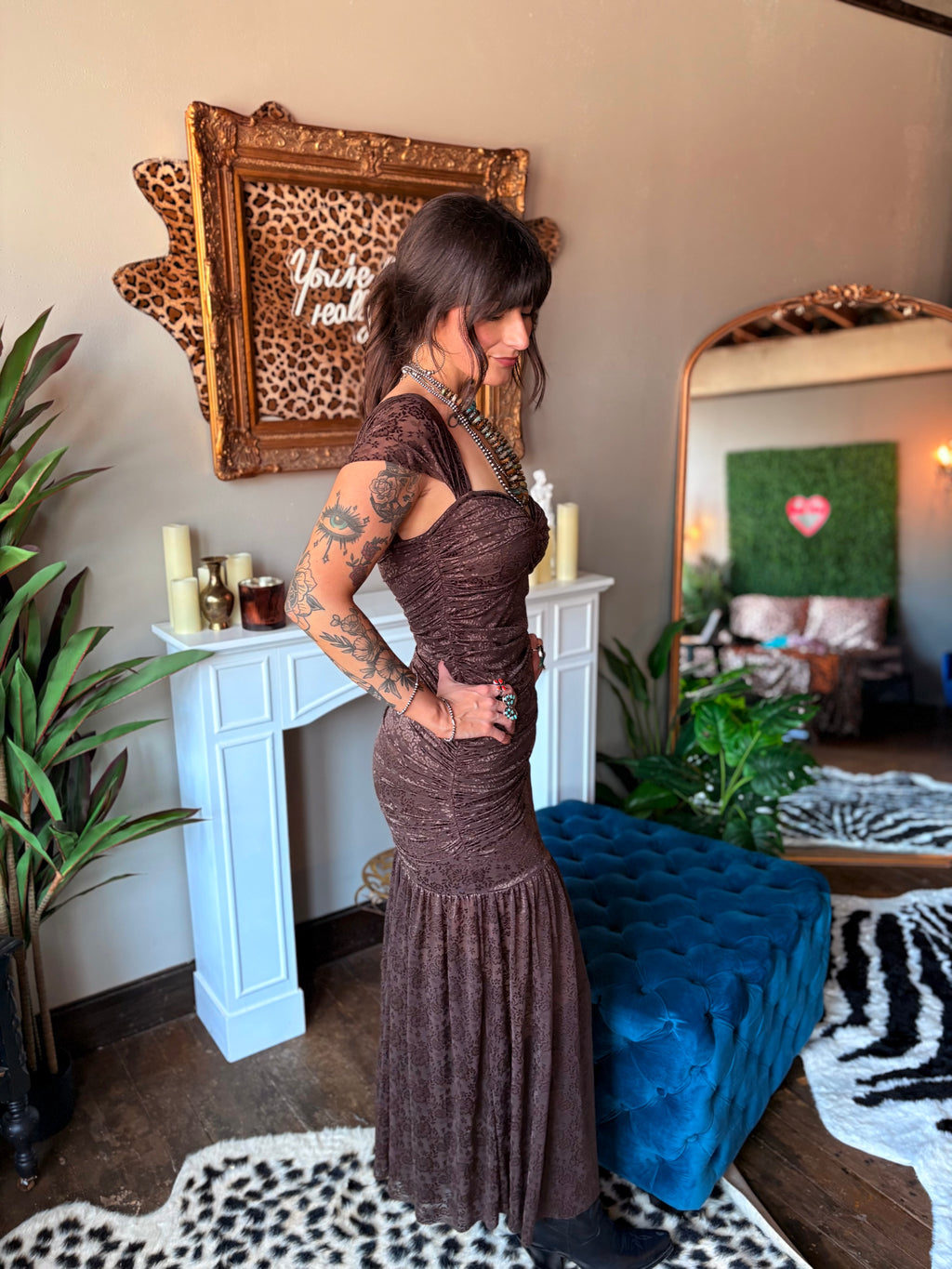 The Emmylou Dress in Brown