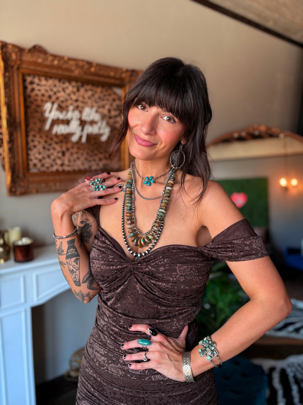 The Emmylou Dress in Brown