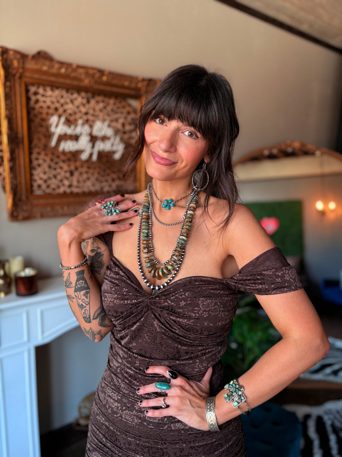 The Emmylou Dress in Brown