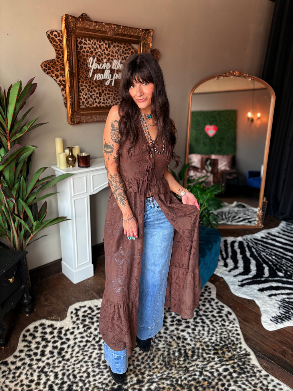 Sedona Maxi Top in Brown