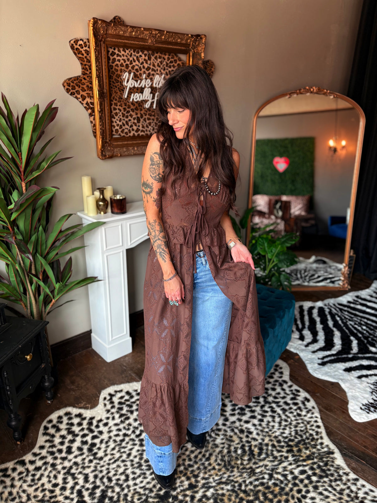 Sedona Maxi Top in Brown