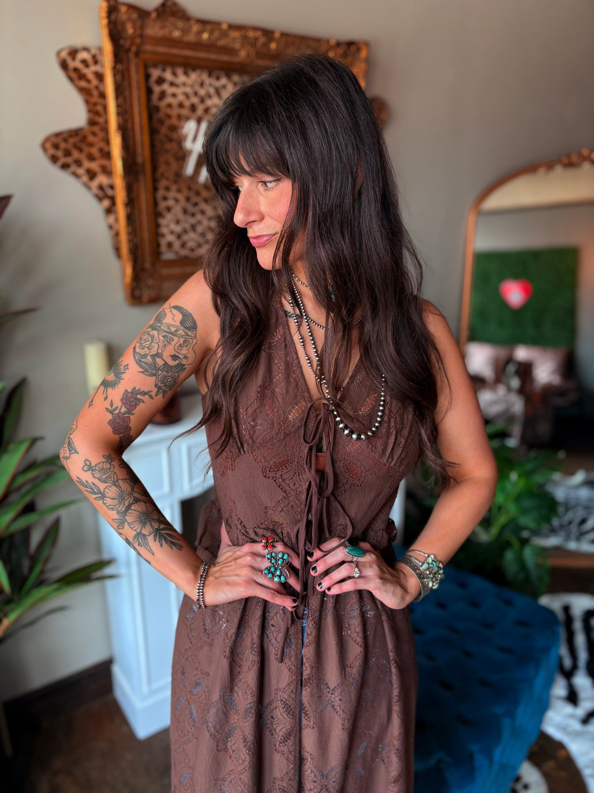 Sedona Maxi Top in Brown