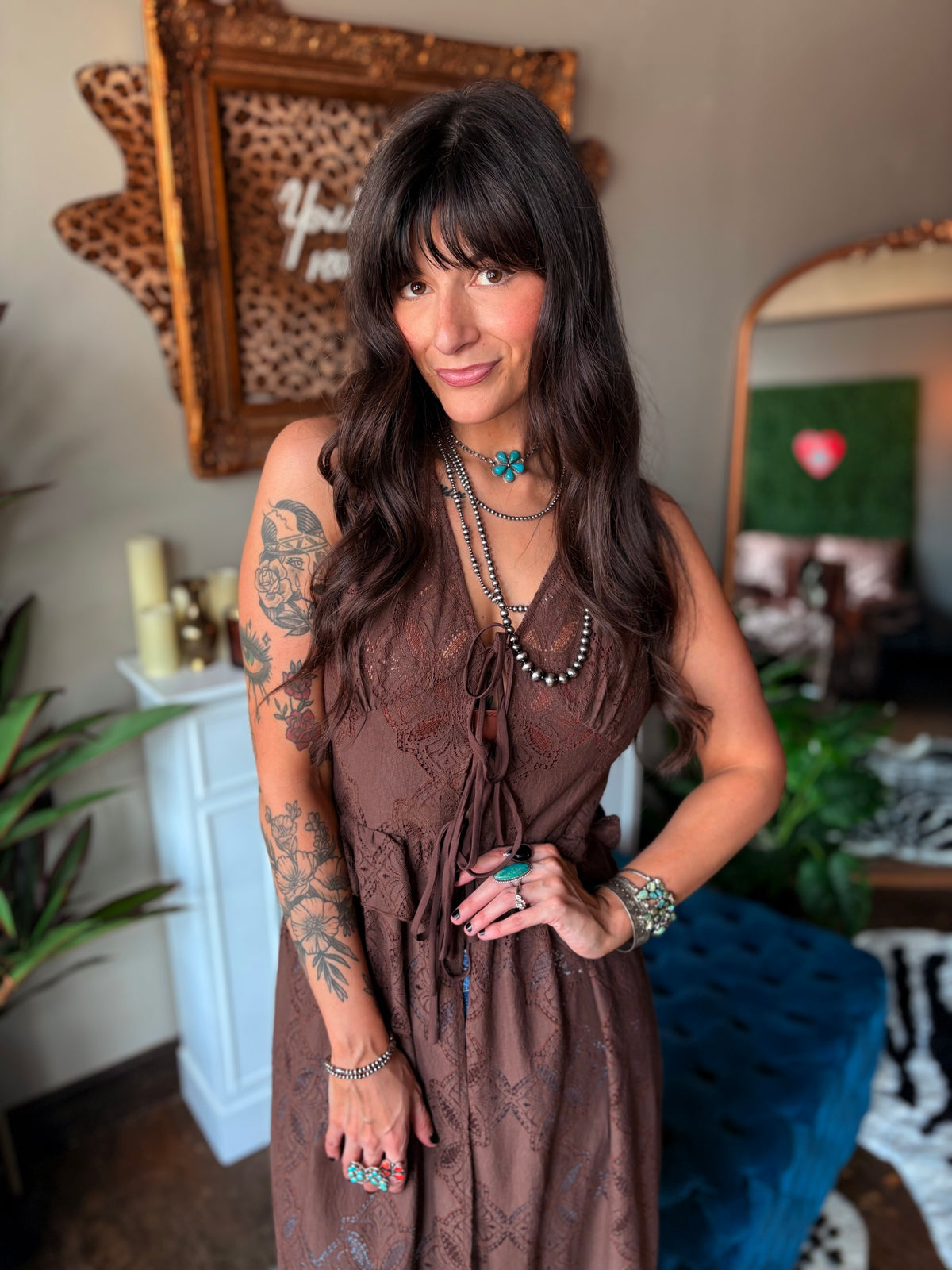 Sedona Maxi Top in Brown