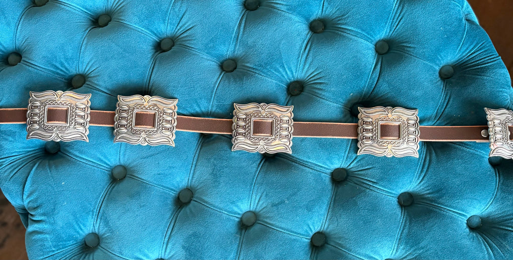 Brown Leather Concho Belt