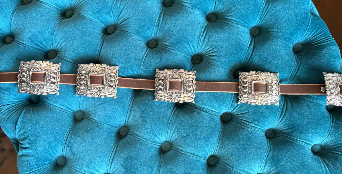 Brown Leather Concho Belt