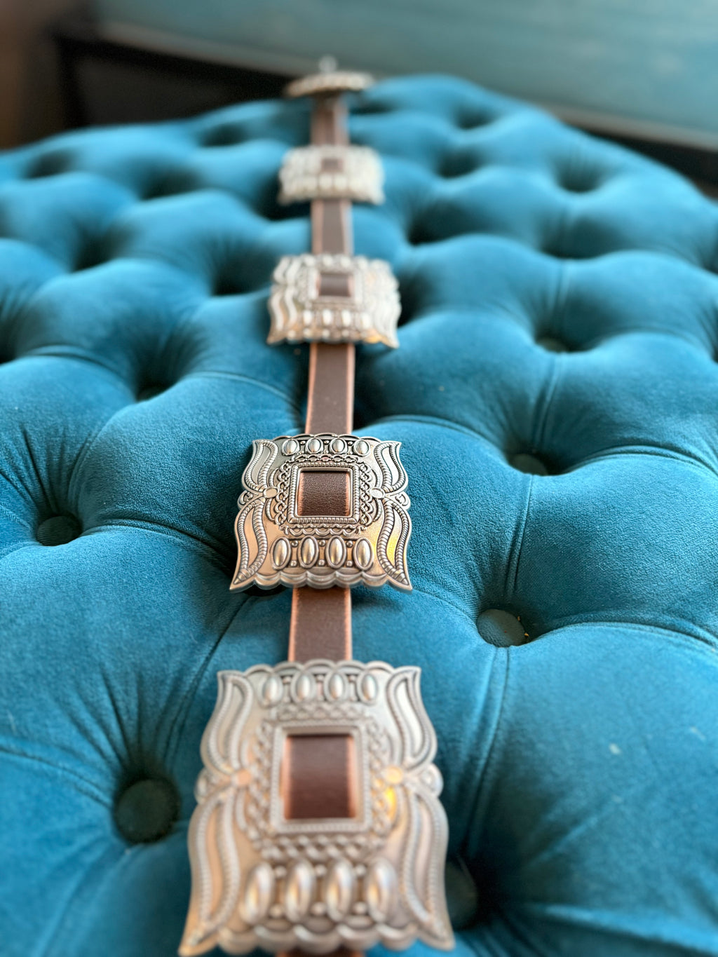 Brown Leather Concho Belt