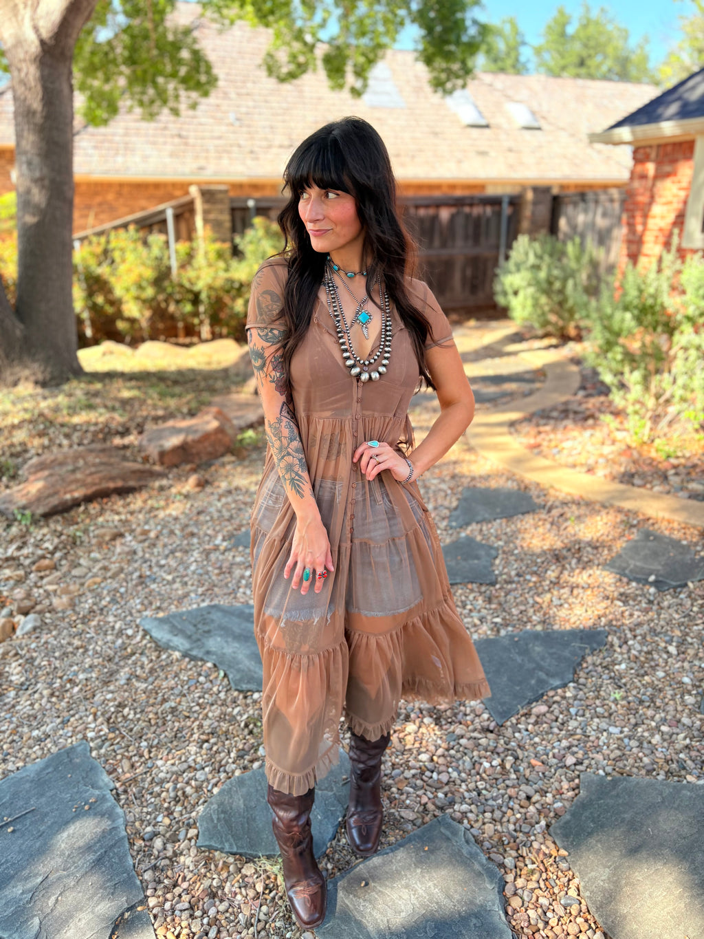 Moonshine Maxi Top in Mocha
