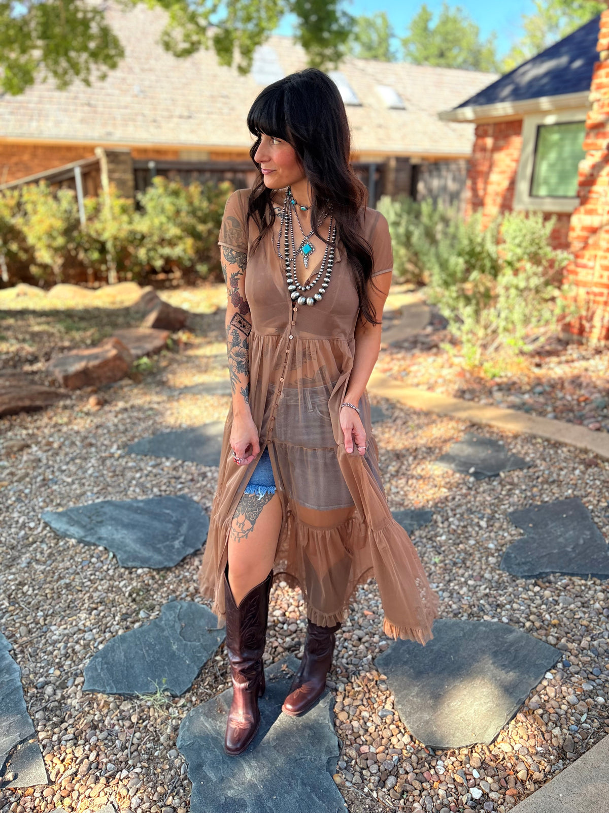 Moonshine Maxi Top in Mocha