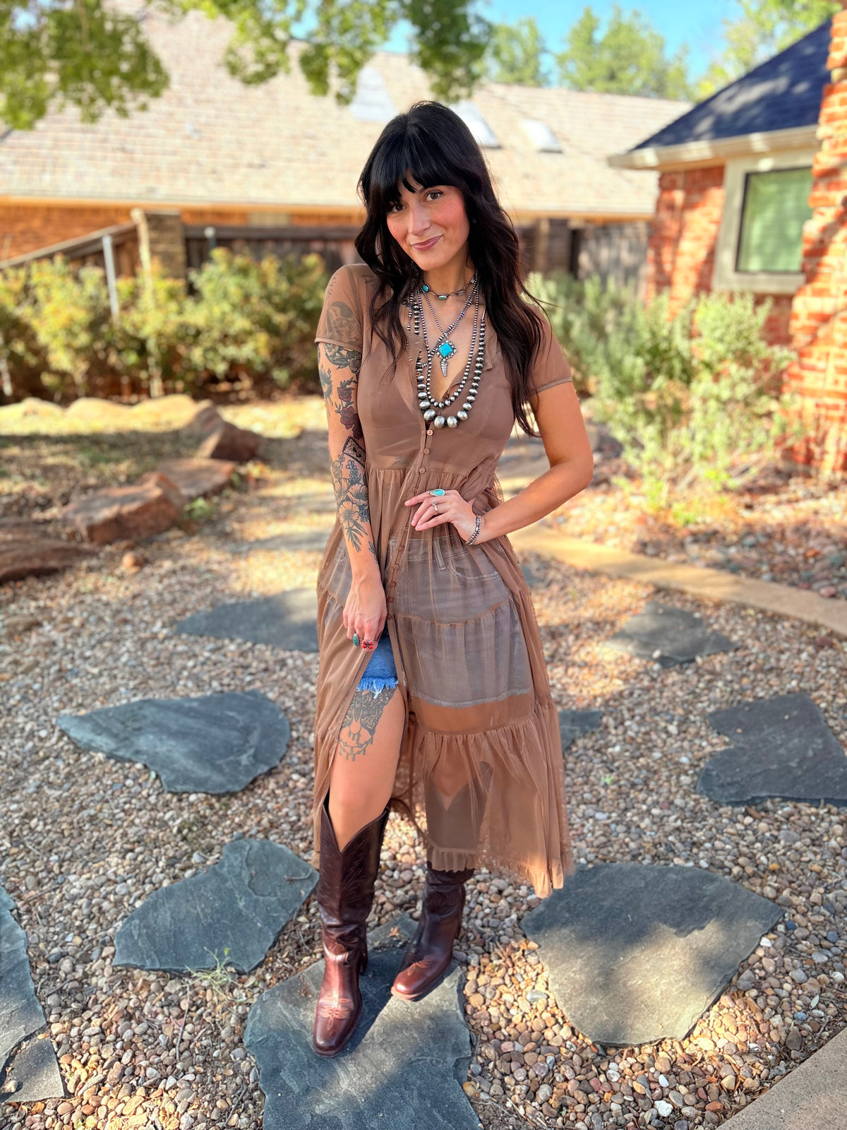 Moonshine Maxi Top in Mocha