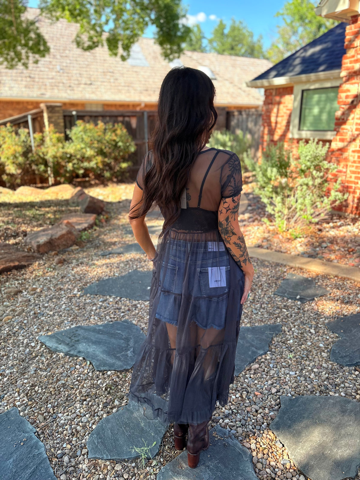 Moonshine Maxi Top in Charcoal