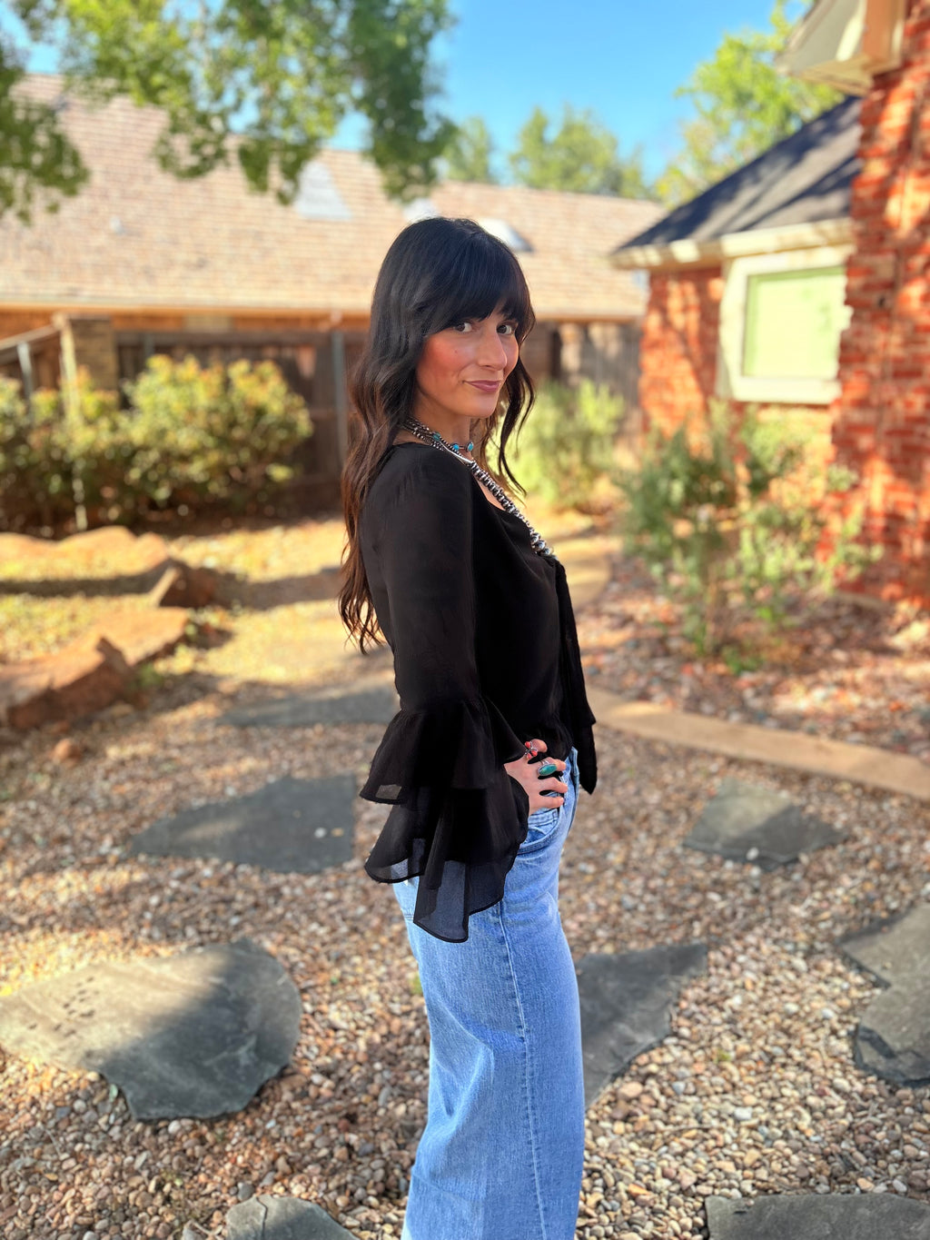 Classy Cowgirl Tie Front Top