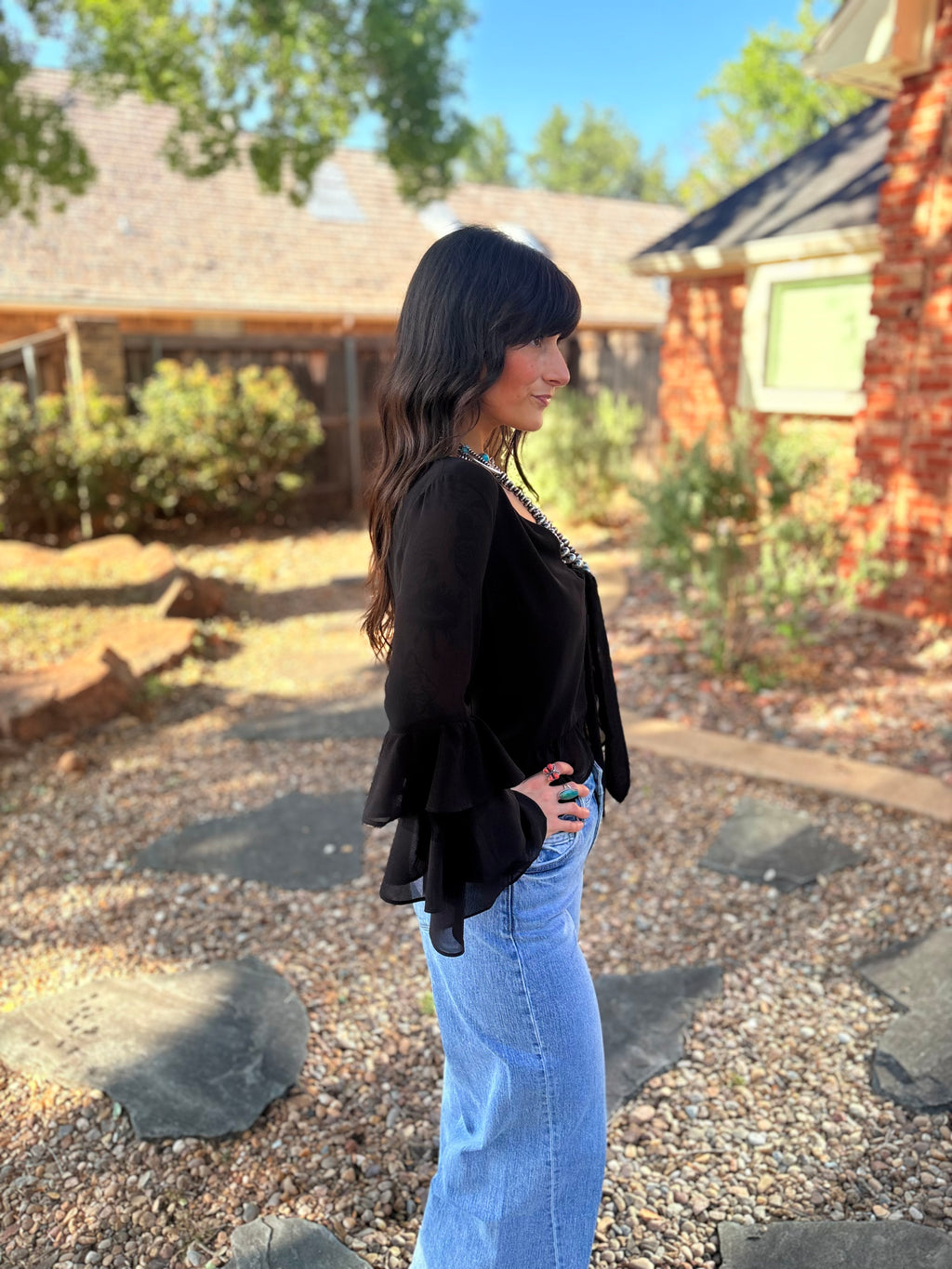 Classy Cowgirl Tie Front Top