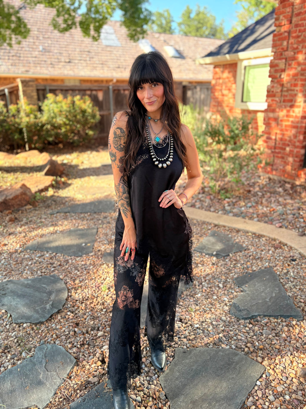 Midnight Satin Pant Set